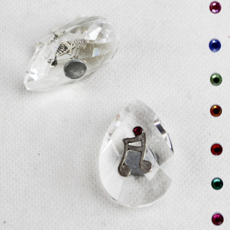 Calamita Magnete in Cristallo con Nota Musicale Musica Confettata Segnaposto