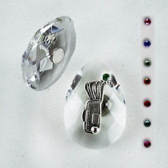 Calamita Magnete in Cristallo con Sacca Mazza da Golf Confettata Segnaposto