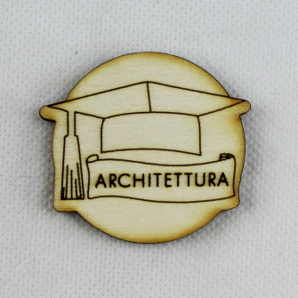 Calamita Magnete Legno Confettata Segnaposto Laurea in Architettura