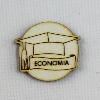 Calamita Magnete Legno Confettata Segnaposto Laurea in Economia