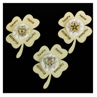 Calamita Magnete Quadrifoglio Cuore Fiore Farfalla Segnaposto 