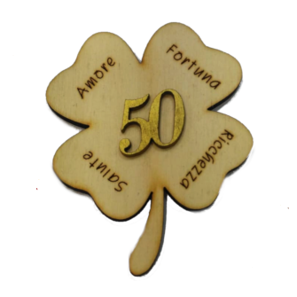 Calamita Magnete Segnaposto Quadrifoglio 50 Anniversario Nozze Matrimonio Portafortuna 