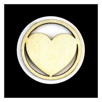 Calamita Magnete Tonda Cuore in legno Matrimonio Battesimo Nascita Compleanno Segnaposto Pensierino Confettata