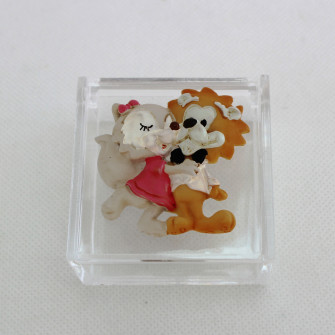 Scatolina in plexiglas con coppia Sposi Volpi