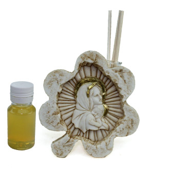 Diffusore Profumatore in Vetro e Resina Fiore Sacra Famiglia Nascita Battesimo Diffusore per Ambienti Profumo