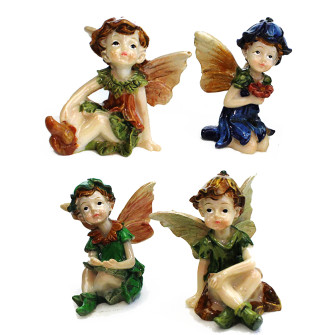 Folletto Colorato Elfo Seduto Grande Bambino per Nascita Prima Comunione Battesimo Compleanno in Resina Segnaposto Confettata