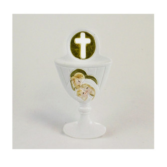 Icona Calice Comunione con Crocifisso in resina con Sacra Famiglia