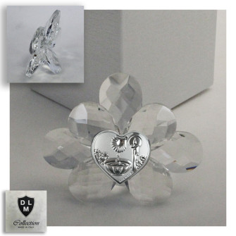 Icona Fiore Cristallo Cuore Calice per Battesimo
