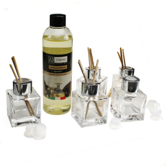 Kit 5 pz Profumatore in Vetro con Ricarica Profumo Essenza Magie D'Oriente Diffusore per Ambienti