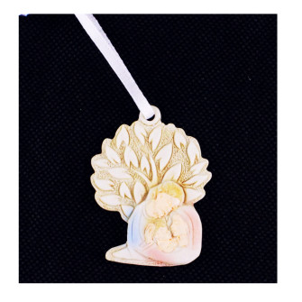 Magnete Calamita Albero della Vita in Resina con Sacra Famiglia Confettata Segnaposto