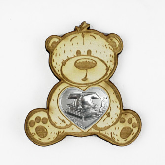 Magnete Calamita Orso Orsetto in Legno Cuore Cappello Pergamena Laurea Segnaposto Confettata 