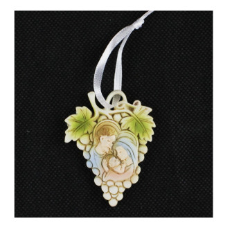 Magnete Calamita Vite Grappolo d'Uva in Resina con Sacra Famiglia Confettata Segnaposto