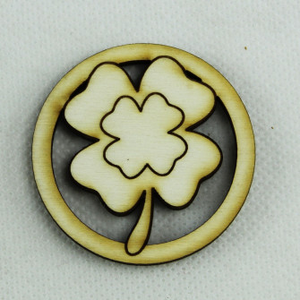 Magnete in Legno Confettata Segnaposto Quadrifoglio Portafortuna