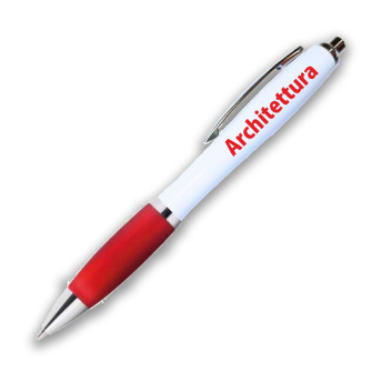 Penna a sfera scatto Personalizzata Laurea in Architettura Rosso e Argento Confettata Segnaposto