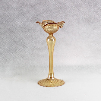 Portacandele Candeliere ambra in vetro soffiato Matrimonio 20cm