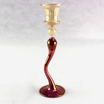 Portacandele Candeliere in vetro soffiato Matrimonio 22cm