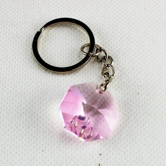 Portachiavi Ciondolo in Cristallo Rosa