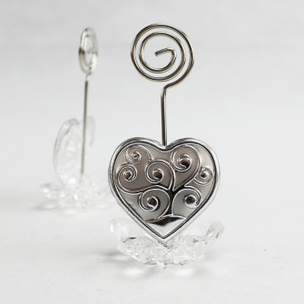Portafoto Memo Clip fiore in cristallo con Cuore Albero della Vita