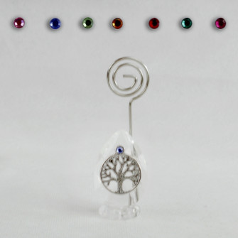 Portafoto Memo Clip in Cristallo con Albero della Vita Confettata Segnaposto