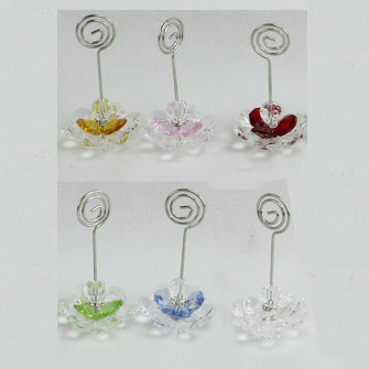 Portafoto Porta Foto Memo Clip Fiore in cristallo colorato brillante MemoClip 