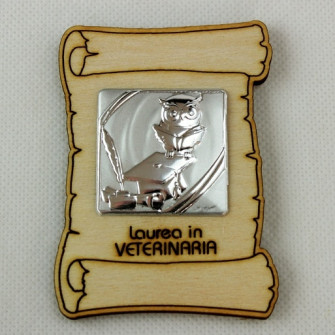 Calamita Magnete Pergamena Laurea in Veterinaria