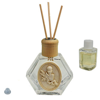 Profumatore Esagonale in Vetro con Icona Medaglione Calice Prima Comunione Grappolo d'uva Vite Diffusore per Ambienti Profumo