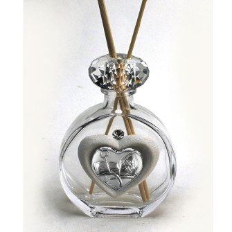 Profumatore in Cristallo con Cuore Santa Cresima Diffusore per Ambienti Profumo