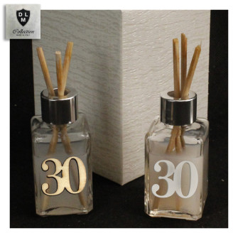 Profumatore in Vetro 30 Trentesimo Compleanno Anniversario di Nozze in legno Diffusore per Ambienti Profumo