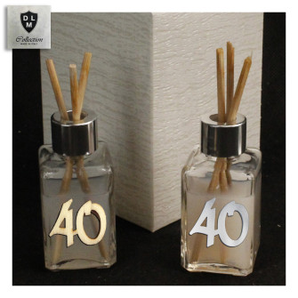 Profumatore in Vetro 40 Quarantesimo Compleanno Anniversario di Nozze in legno Diffusore per Ambienti Profumo
