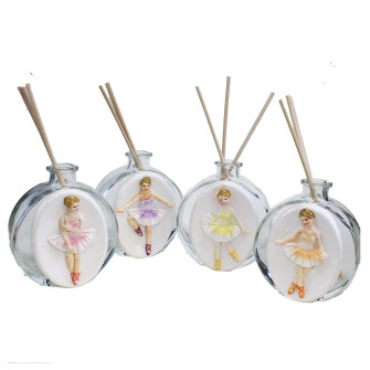 Profumatore in Vetro con Ballerina Dance Musica per Ambienti Profumo Battesimo Comunione Diffusore