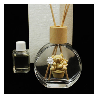 Profumatore in Vetro con Orso Orsetto Fiori Diffusore per Ambienti Profumo