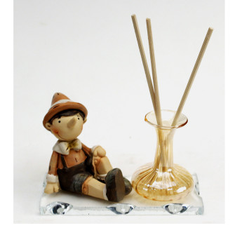 Profumatore in vetro soffiato Pinocchio Burattino Favola Fiaba Nascita Battesimo Comunione Diffusore Ambienti