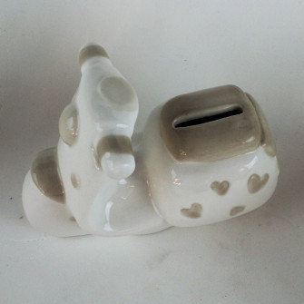 Salvadanaio in Ceramica Mongolfiera Macchina Macchinina Vespa Moto Vespetta Nascita Battesimo Comunione_Vespetta