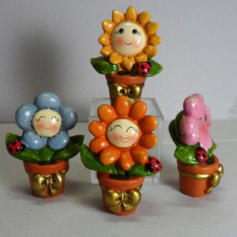 Vasi con Fiori in resine