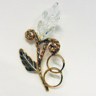 Spiga in cristallo con fedi, disponibile oro o argento