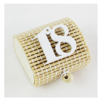 Scatola Portaconfetti in Bambu 18 Diciottesimo Bianco Compleanno Bambù Confettata Segnaposto
