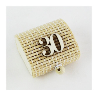 Scatola Portaconfetti in Bambu 30 Trentesimo Compleanno Bambù Confettata Segnaposto