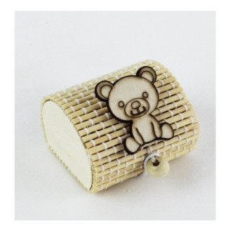 Scatola Portaconfetti in Bambu Orso Orsetto Nascita Bambù Confettata Segnaposto