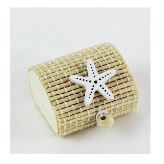 Scatola Portaconfetti in Bambu Stella Marina Bianca Mare  Bambù Confettata Segnaposto