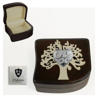 Scatola Portagioie Svuotatasche in Legno Albero della Vita Cuore Life Tree Matrimonio Battesimo Comunione