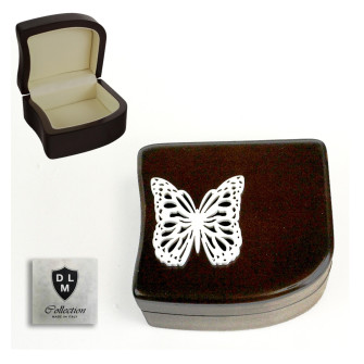 Scatola Portagioie Svuotatasche in Legno Farfalla Butterfly Matrimonio Battesimo Comunione