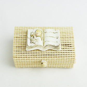 Scatolina porta confetti in bambu con Libro Calice Comunione Bimbo Bimba_Variante-Femmina