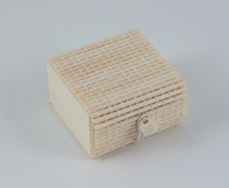 12 Scatoline piatte in bambu cm 6x6x3,5