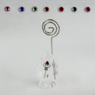 Portafoto Memo Clip in Cristallo con Chiave Cuore Portafortuna Confettata Segnaposto