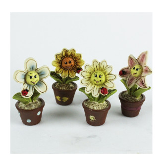 Vasetto Piantina Fiore Fiorellino Rosa Margherita Girasole Segnaposto Confettata