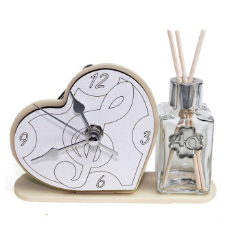 Profumatore Orologio Cuore con Chiave di Violino Sol 40 quarantesimo Anniversario Diffusore Profumo