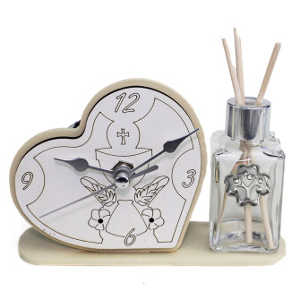 Profumatore Orologio Cuore con Calice e Albero della Vita per Comunione Cresima Diffusore Profumo