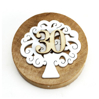 Apri Bottiglie Apribottiglie con Calamita Moderno Design Tondo in Legno + Scatolina in Bambù Albero della Vita 30 Trentesimo Compleanno Nozze Anniversario Matrimonio