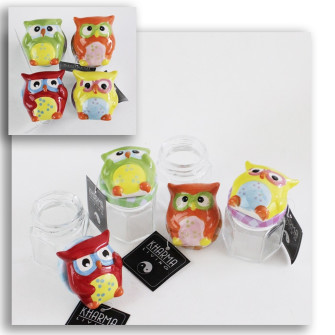 Barattolo Esagonale e Calamita con Gufo Gufetto Portafortuna Portaconfetti Segnaposto Laurea