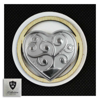 Calamita Magnete Tonda Cuore in legno Albero della Vita Segnaposto Pensierino Confettata